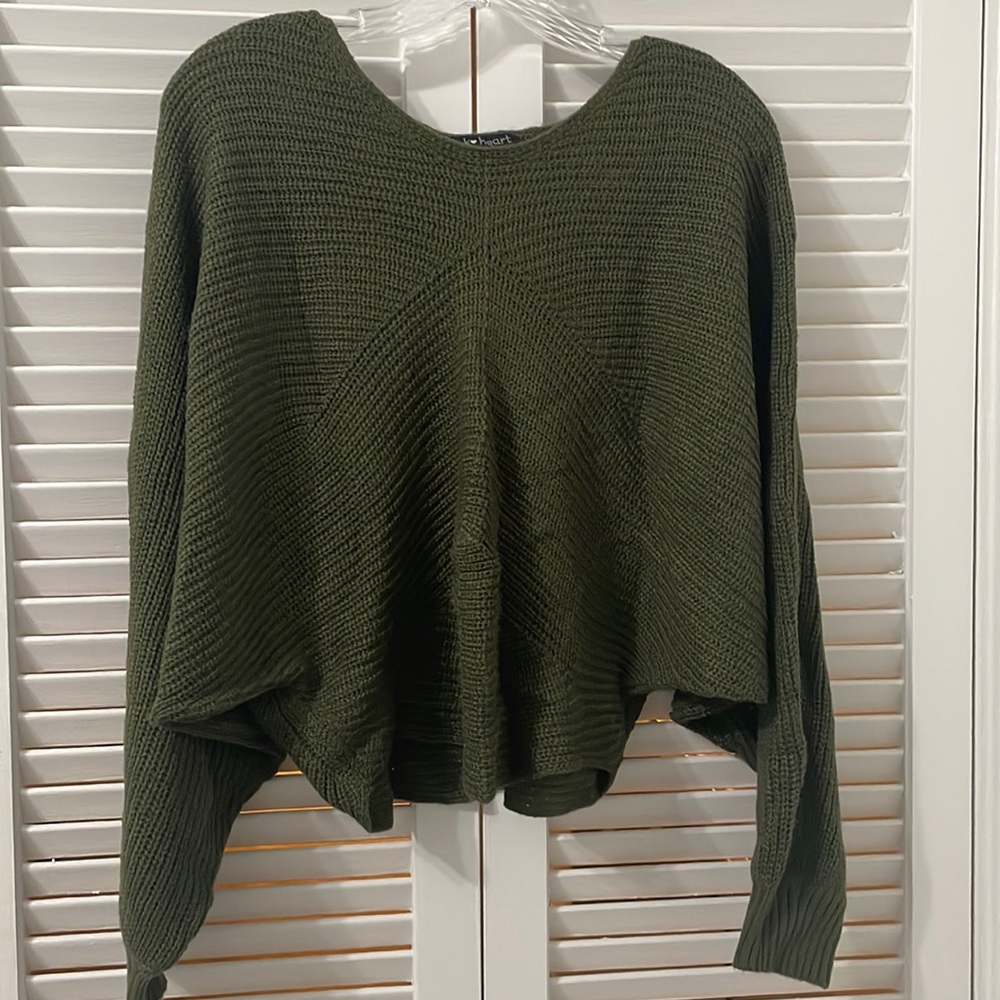 Olive green sweater practically new used once.